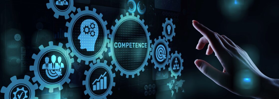 Competence Skill Personal development Business concept on virtual screen.